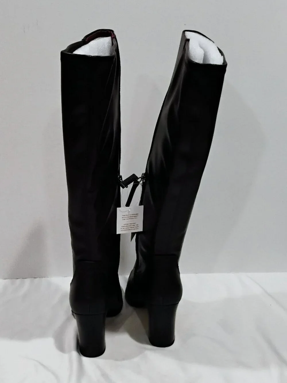 Franco Sarto Womens Jonie Square Toe Zip Tall Brown Leather Boots 10 M Wide Calf